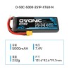 Batería Ovonic 5000mAh 2S 7.4V 50C XT60